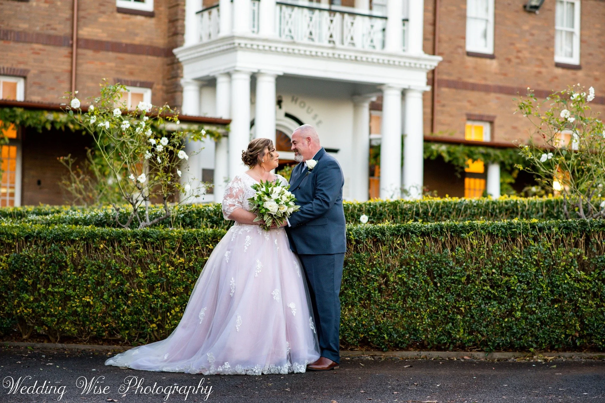Order 410 Blush Lace Princess Wedding Dress Keyhole Corset back Sleeves, With Matching Veil and Pockets