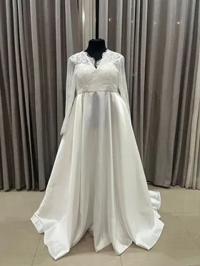 Order 509 Maternity Wedding Dress With Pockets and Chantilly Lace