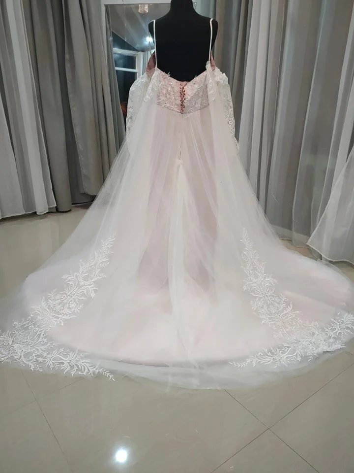 Order 338 Blush Boho Wedding Dress With Removable Sleeves, Pockets and  Matching Veil — A BRIDE TO BE. DARE TO BE DIFFERENT