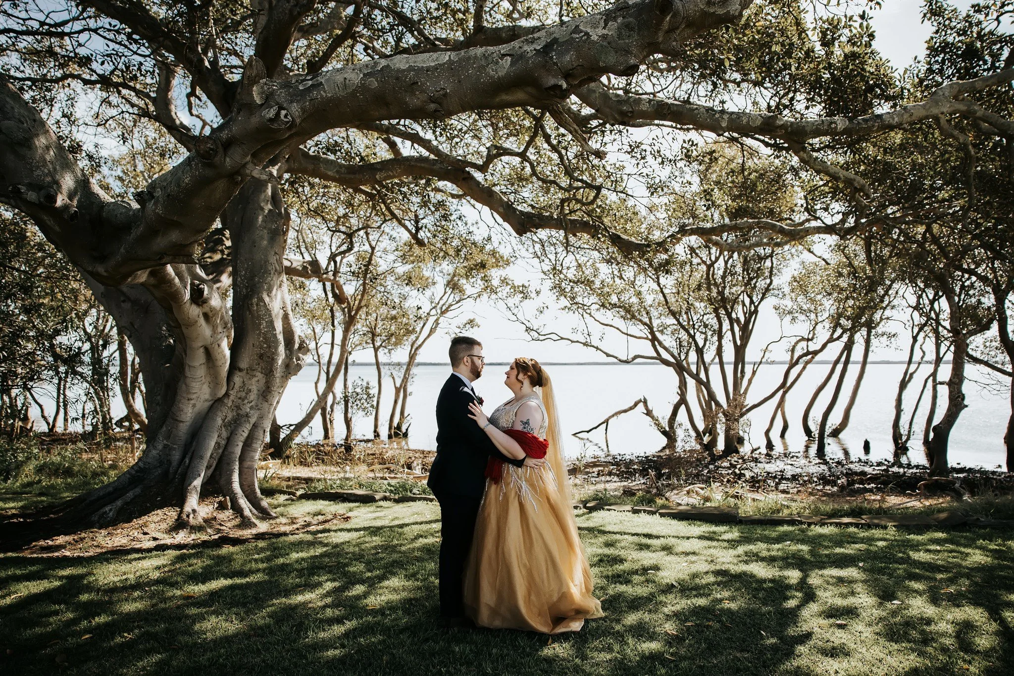 Order 459 Hand Beaded Gold Wedding Dress With Pockets &nbsp;and Matching Veil (Bridgerton Themed Wedding Dress)