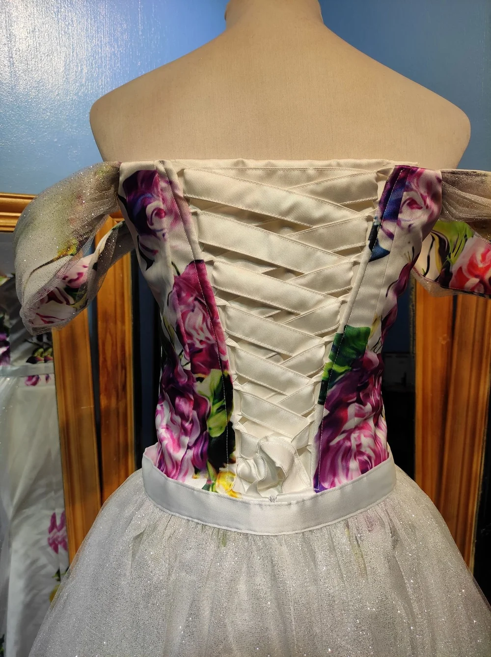 Order 230 Floral Wedding Dress With Removable Tulle Skirt — A