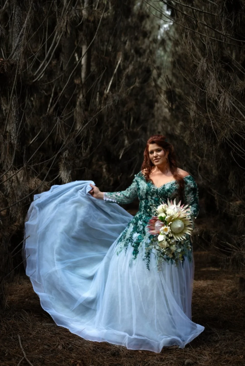 Order 478 Hand Beaded Sage Green and White Sparkle Tulle Ethereal Wedding  Dress  A BRIDE TO BE. DARE TO BE DIFFERENT
