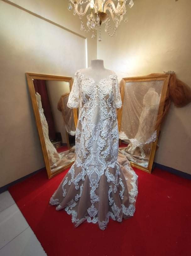 Mermaid Rose Gold and Lace Wedding Dress (7).jpeg