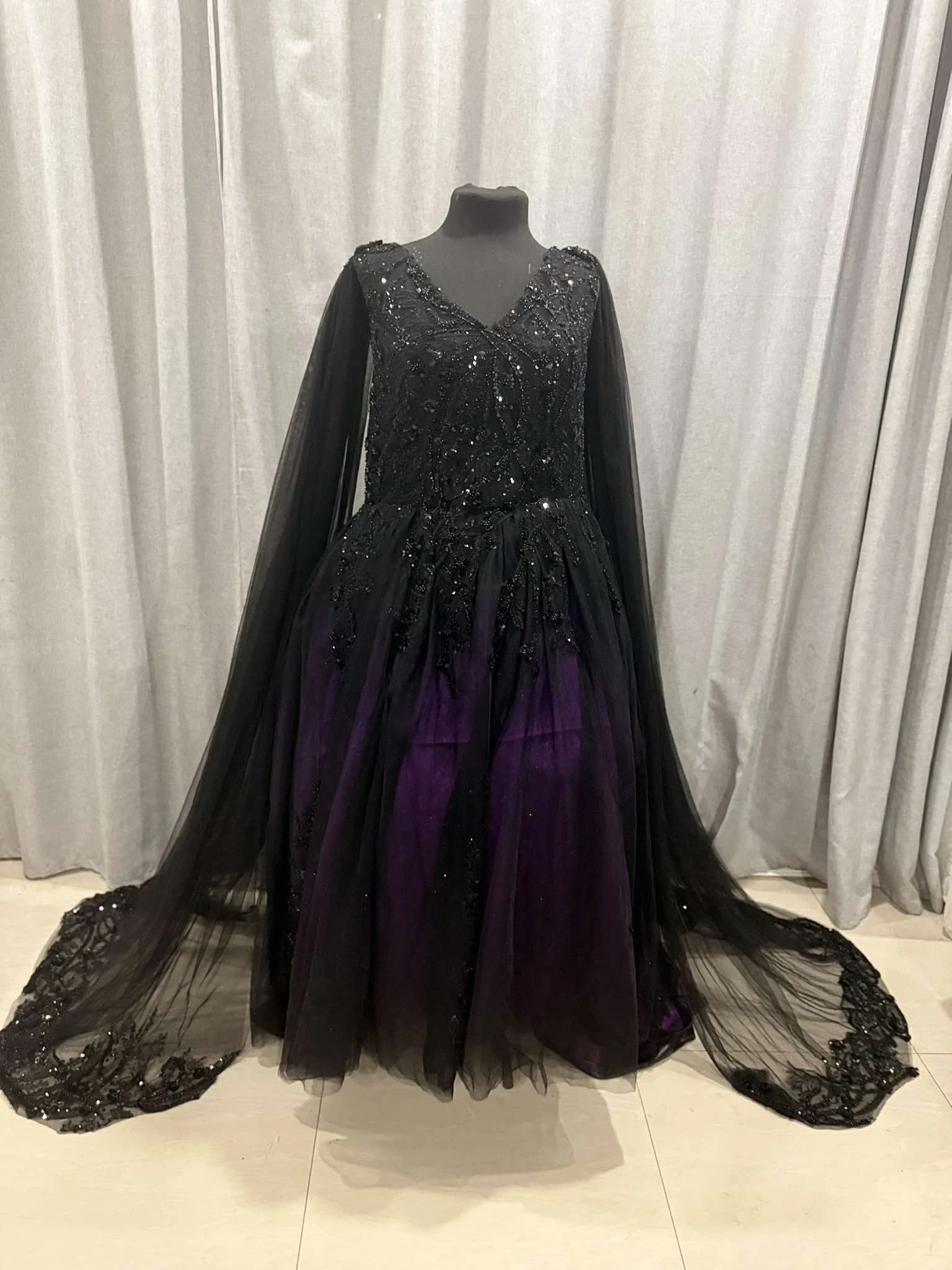 Tie Dye Purple and Black Wedding Dress (9).jpg