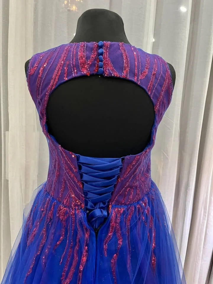 Order 431 Blue Fire Wedding Dress | Alternative Coloured Couture Bridal Gown Australia | Custom Fantasy Wedding Dress