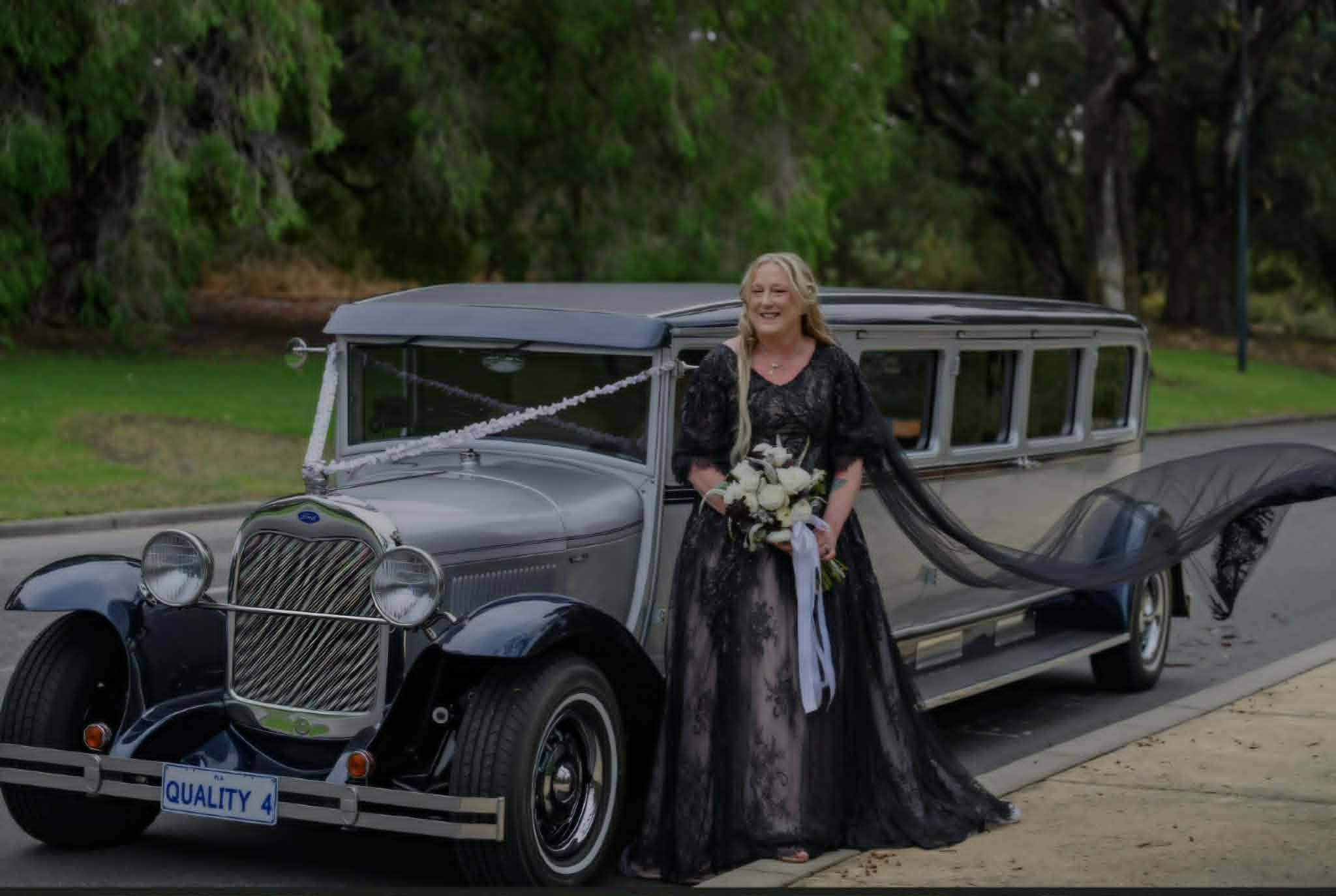Order 619 Black and Champagne Wedding Dress