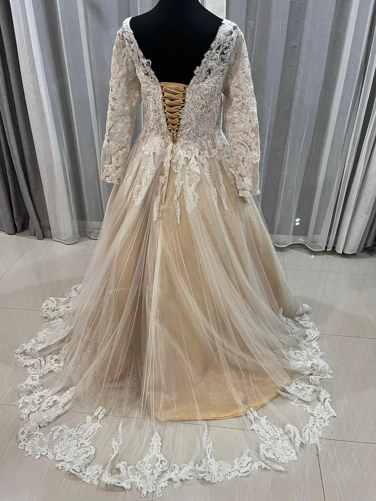 custom-maternity-wedding-dress-australia-gold-lace-ballgown-long-sleeve-cathedral-veil .jpg (24).jpg