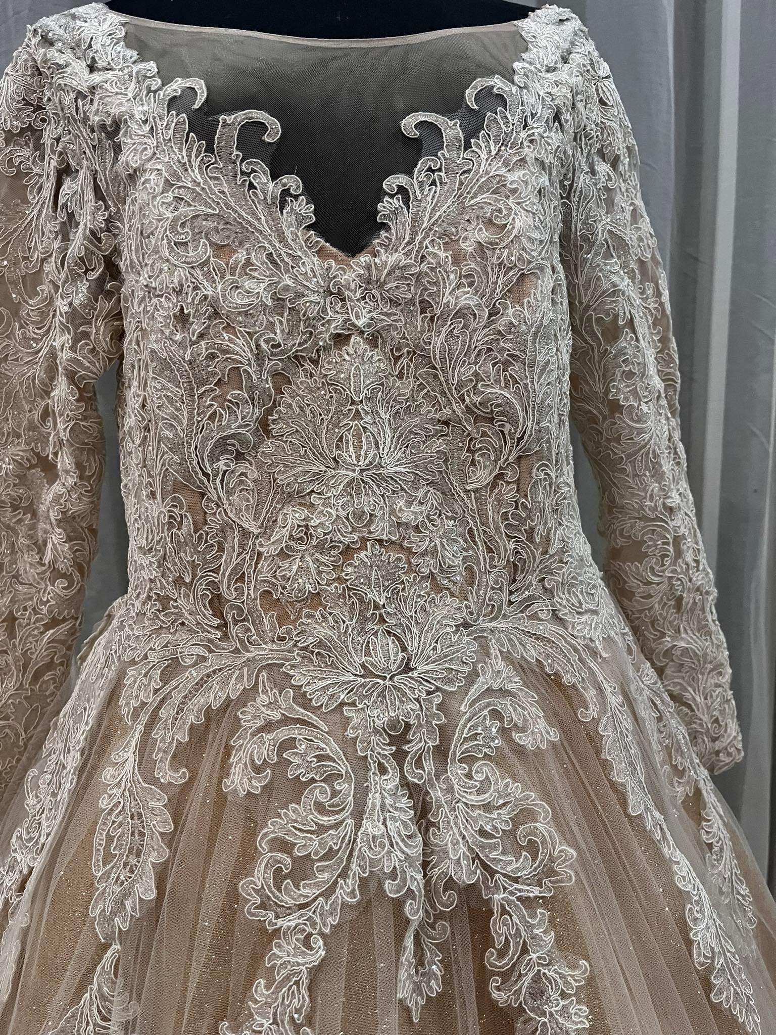 custom-maternity-wedding-dress-australia-gold-lace-ballgown-long-sleeve-cathedral-veil .jpg (18).jpg