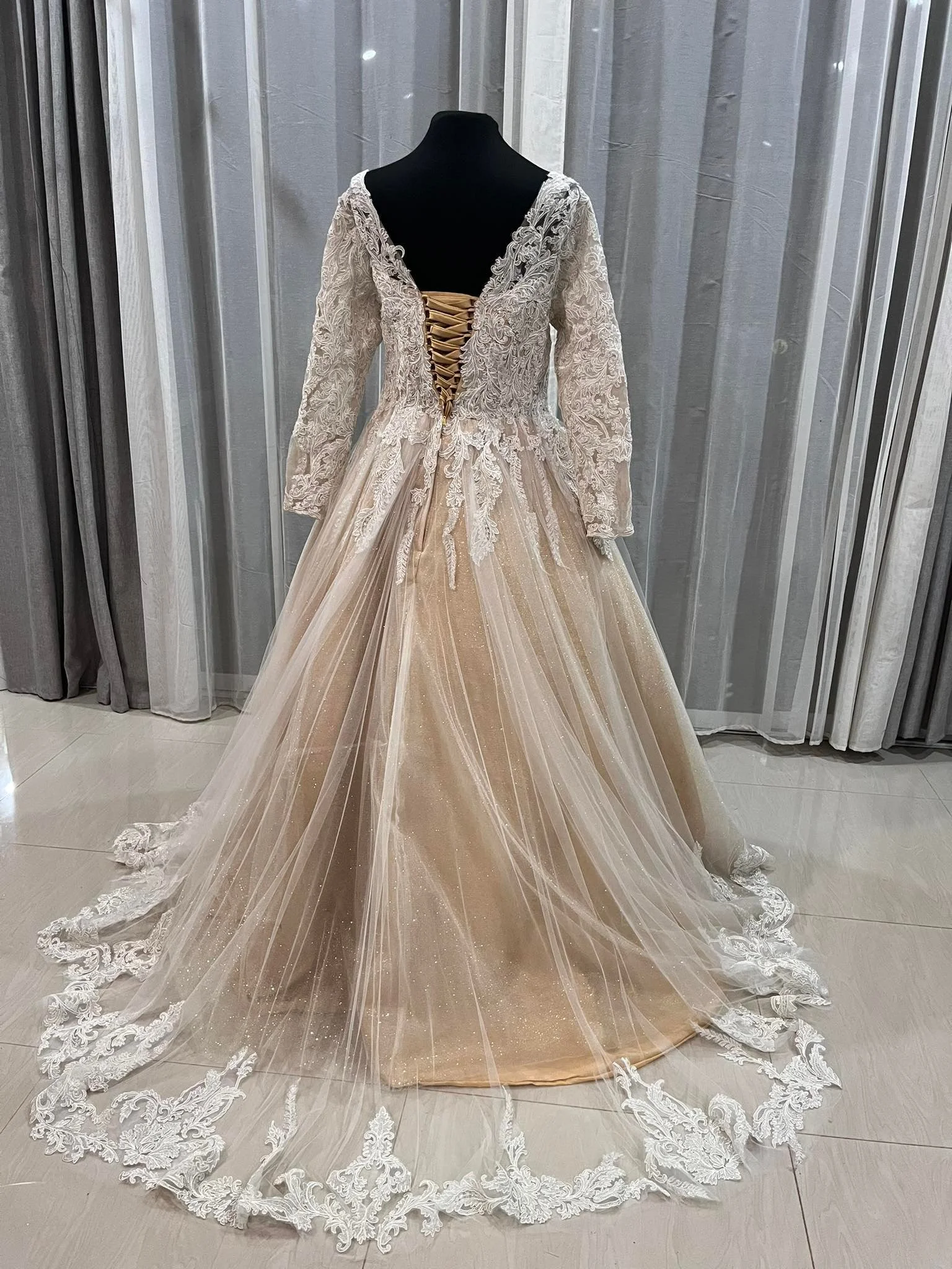 custom-maternity-wedding-dress-australia-gold-lace-ballgown-long-sleeve-cathedral-veil .jpg (8).jpg