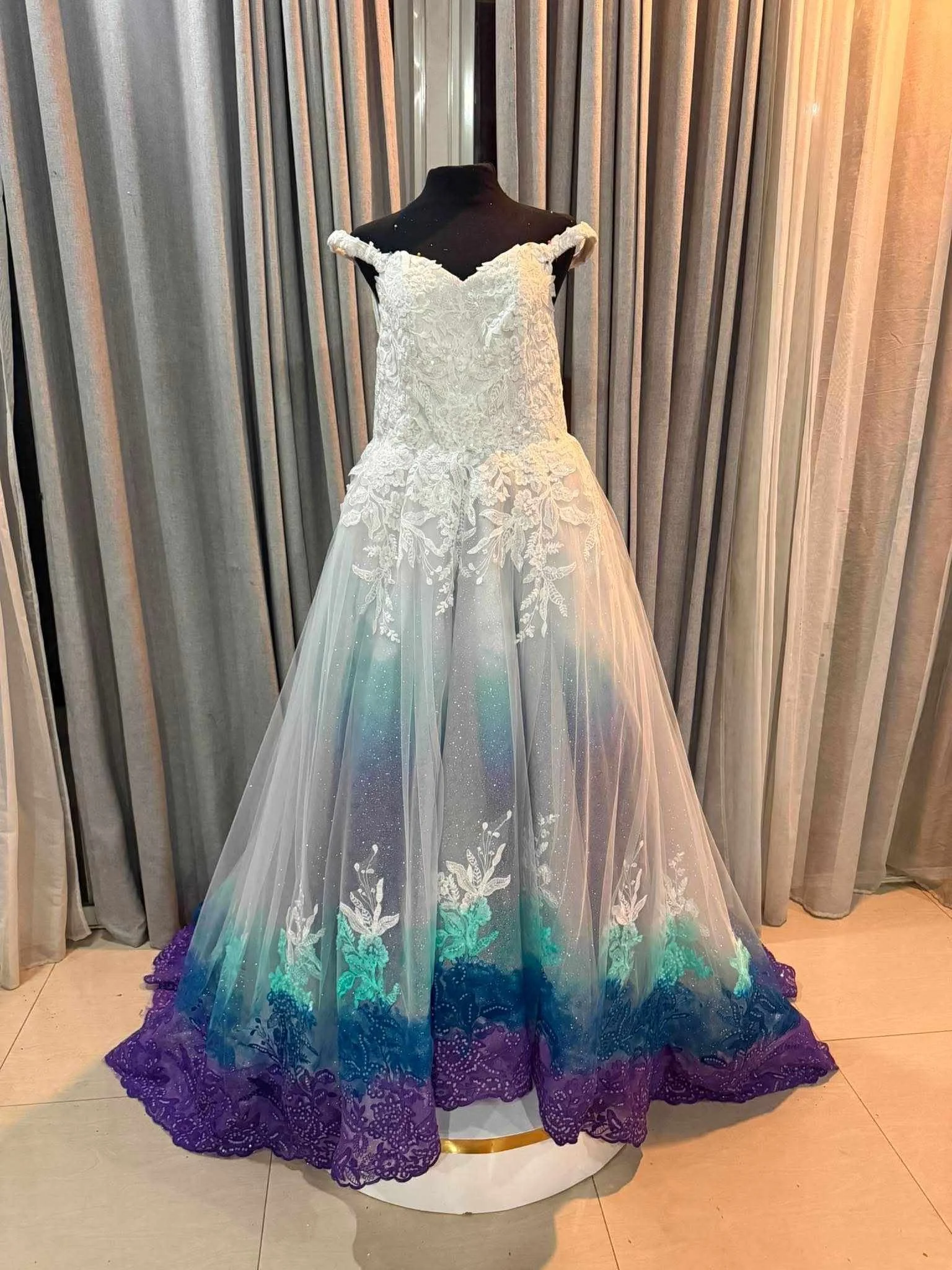 Order 536 Ombre Wedding Dress With Matching Veil