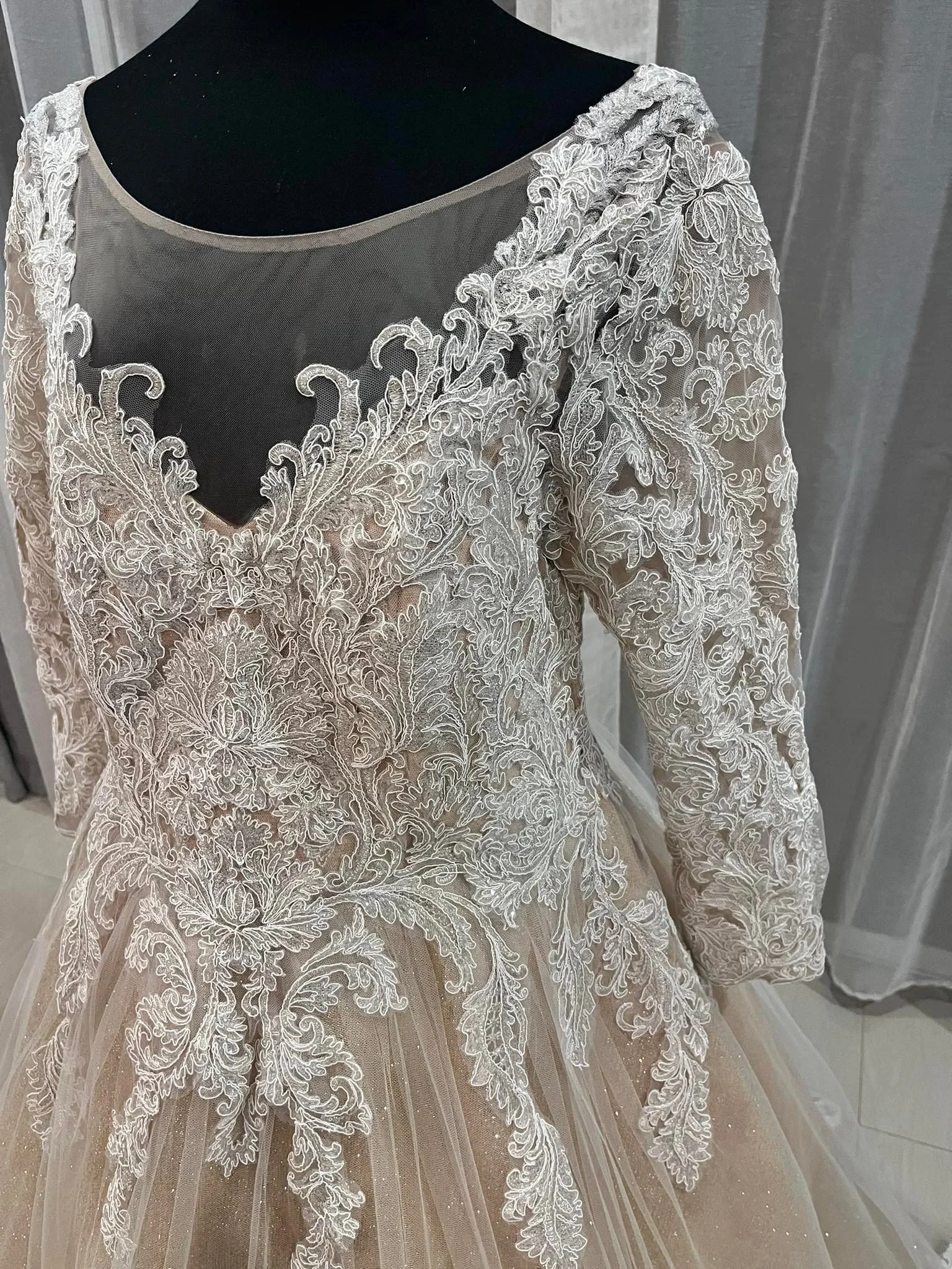 custom-maternity-wedding-dress-australia-gold-lace-ballgown-long-sleeve-cathedral-veil .jpg (11).jpg
