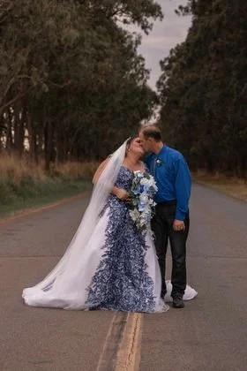 Order 517 Video 1 Blue and White Wedding Dress 1.jpg