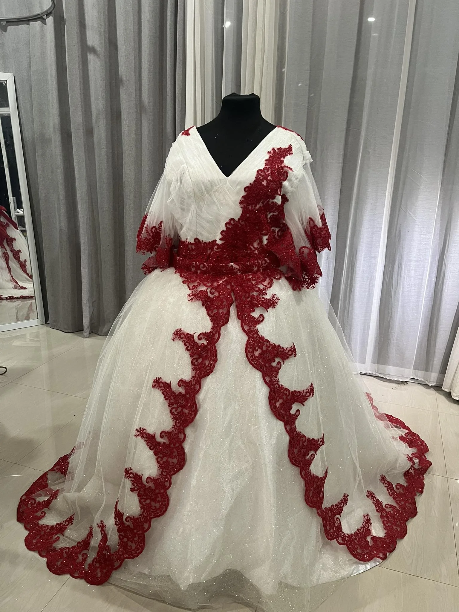 custom-plus-size-wedding-dress-australia-red-and-white-lace-ballgown-with-matching-veil (3).jpg