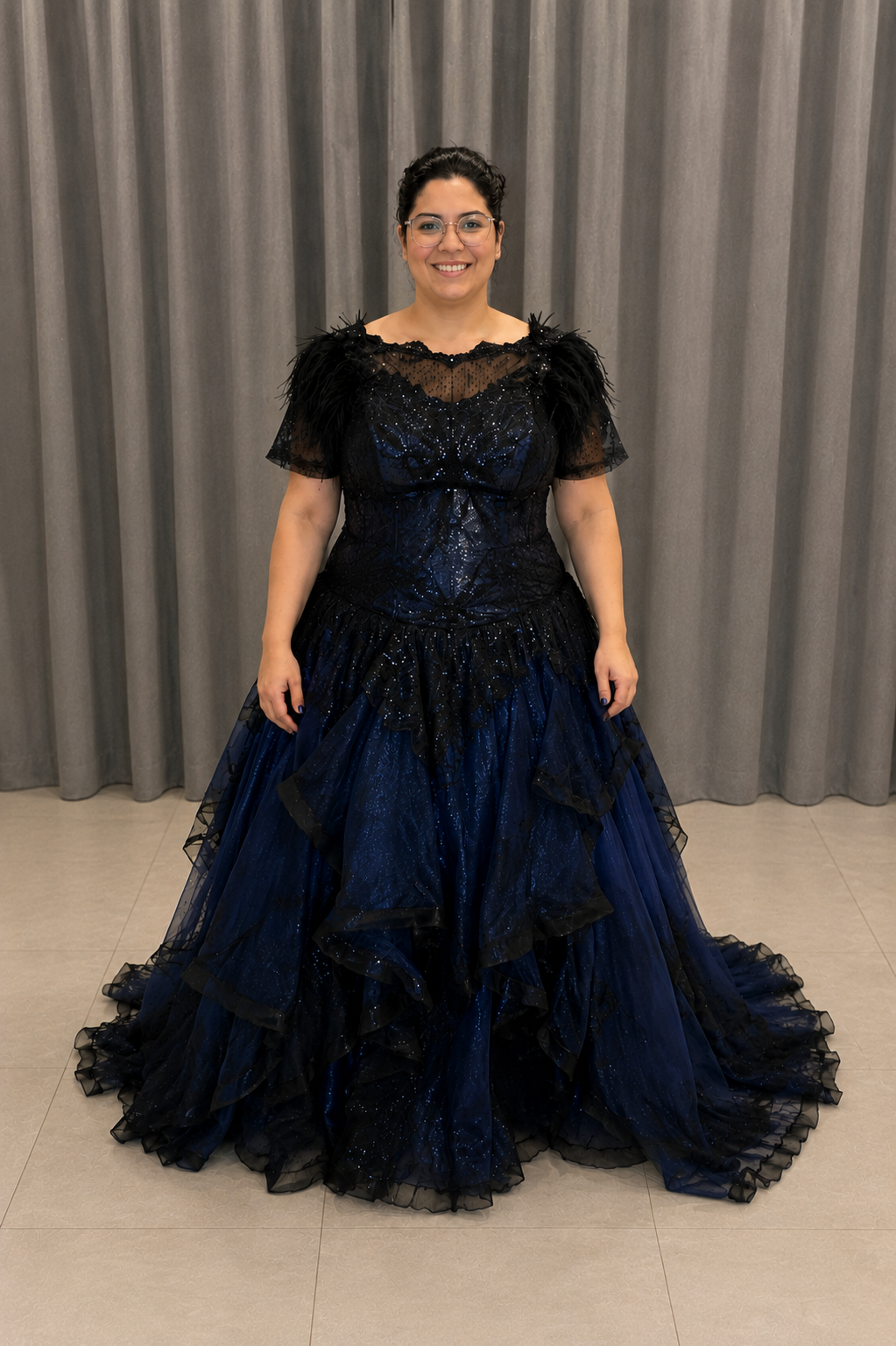 Custom Black & Royal Blue Gothic Wedding Dress Australia (2).png