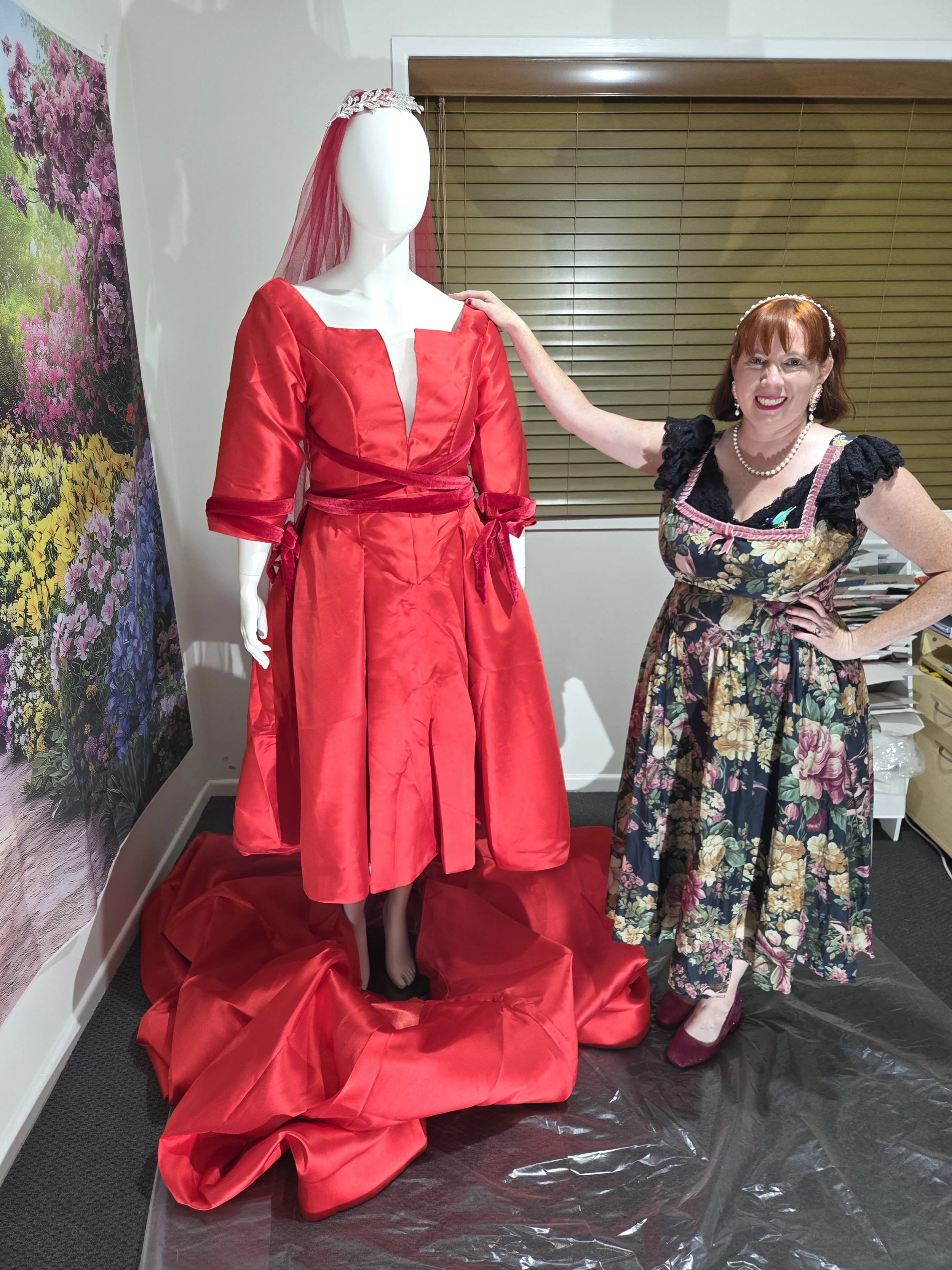 Custom Red Wedding Dress With Removable Skirt (27).jpg