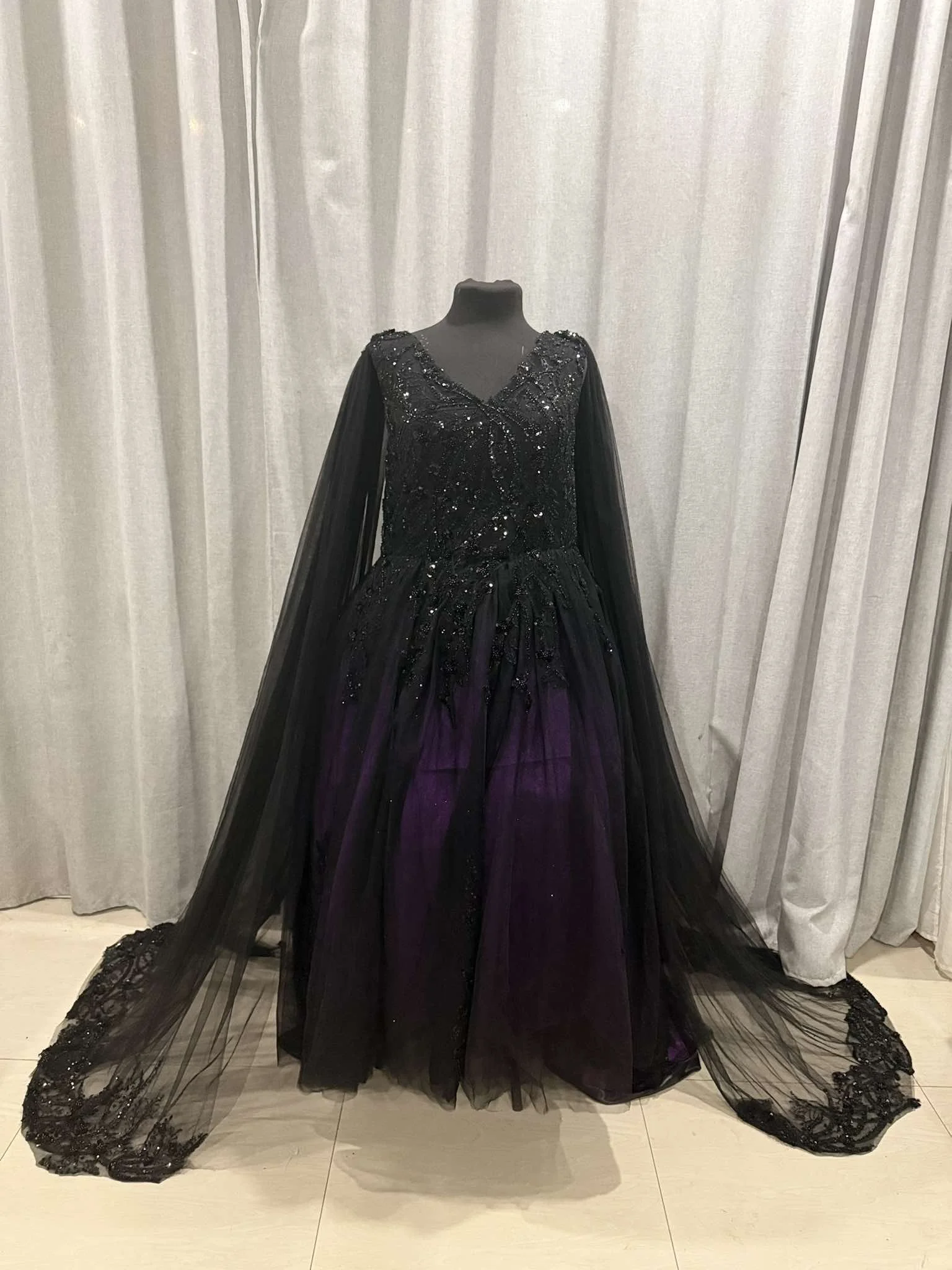 Tie Dye Purple and Black Wedding Dress (4).jpg