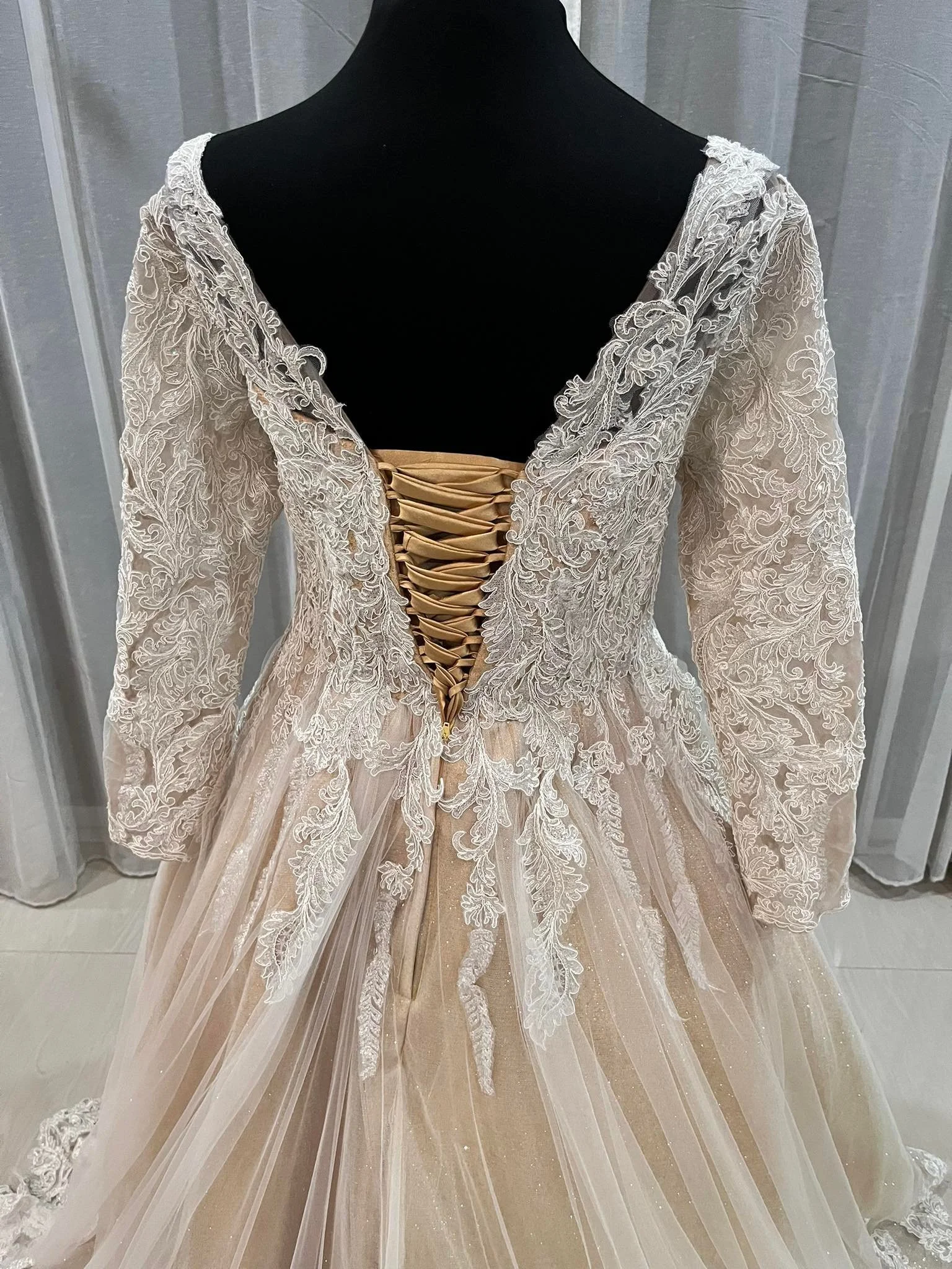 custom-maternity-wedding-dress-australia-gold-lace-ballgown-long-sleeve-cathedral-veil .jpg (17).jpg