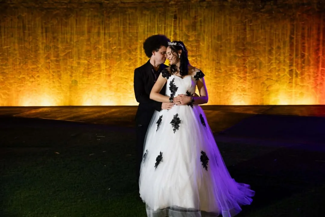 Order 632 Black & White Lace Wedding Dress