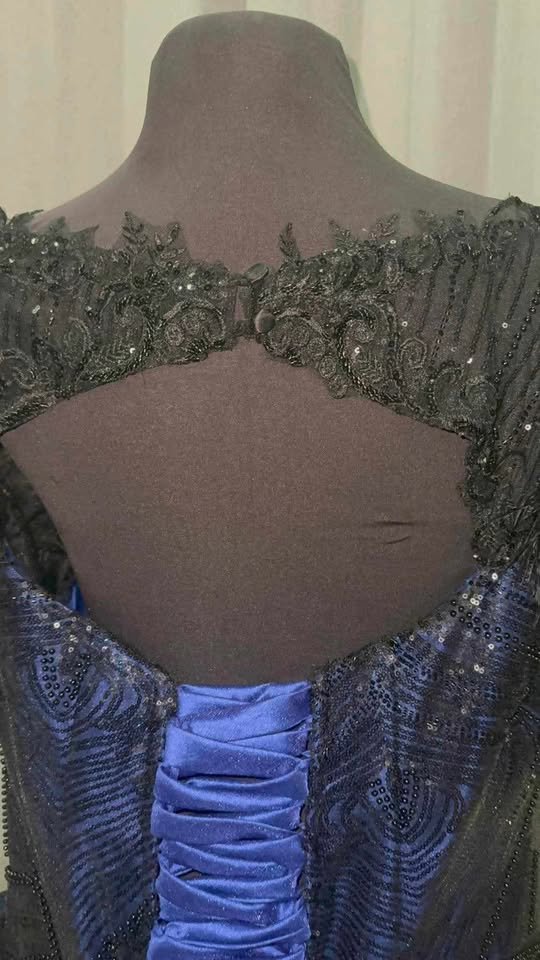 Custom Black & Royal Blue Gothic Wedding Dress Australia (16).jpg