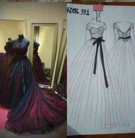 Red and Black Wedding Dress.JPG