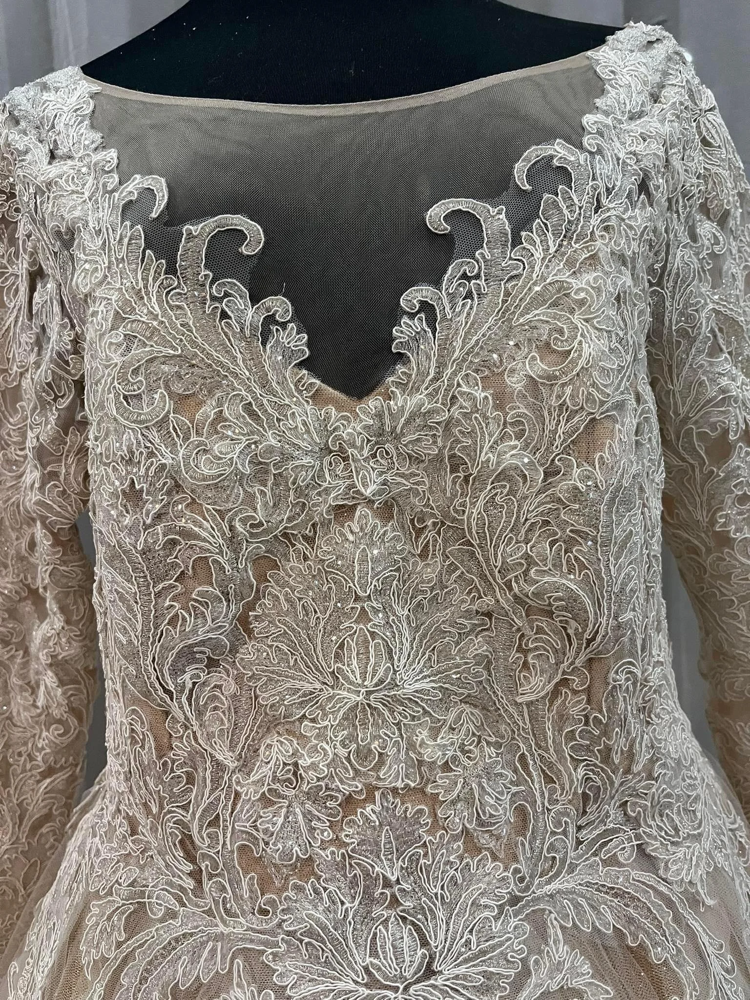 custom-maternity-wedding-dress-australia-gold-lace-ballgown-long-sleeve-cathedral-veil .jpg (20).jpg