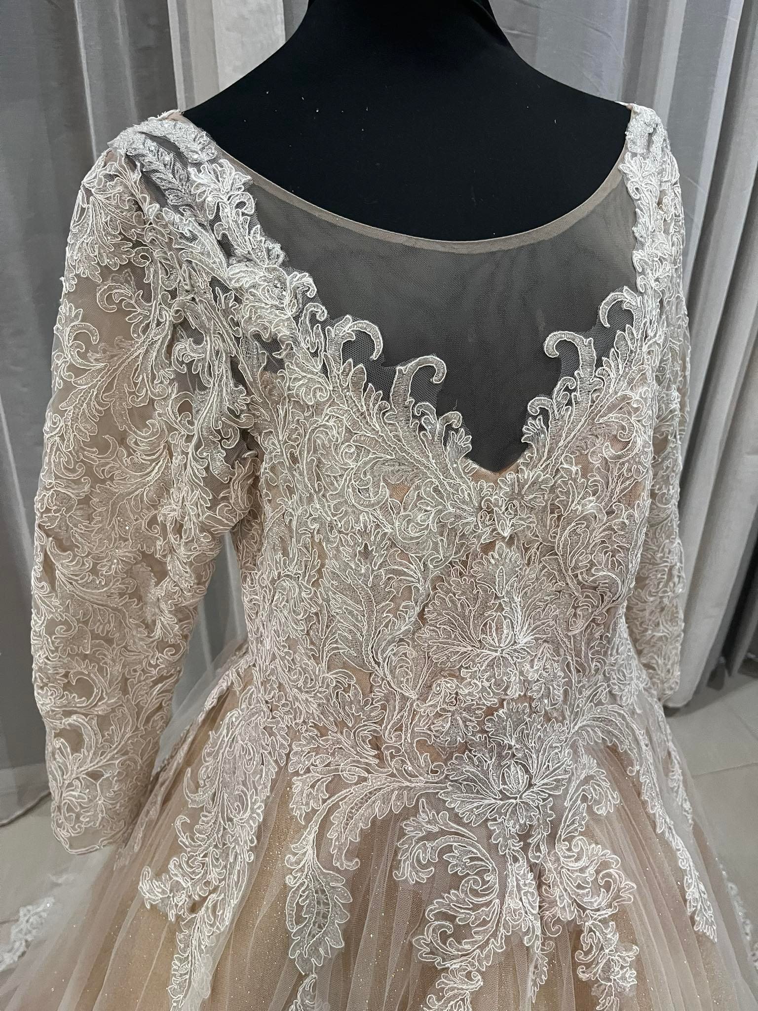 custom-maternity-wedding-dress-australia-gold-lace-ballgown-long-sleeve-cathedral-veil .jpg (23).jpg