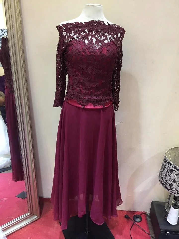 Burgundy Wedding Dress or Mother of The Bride Dress (9).jpg