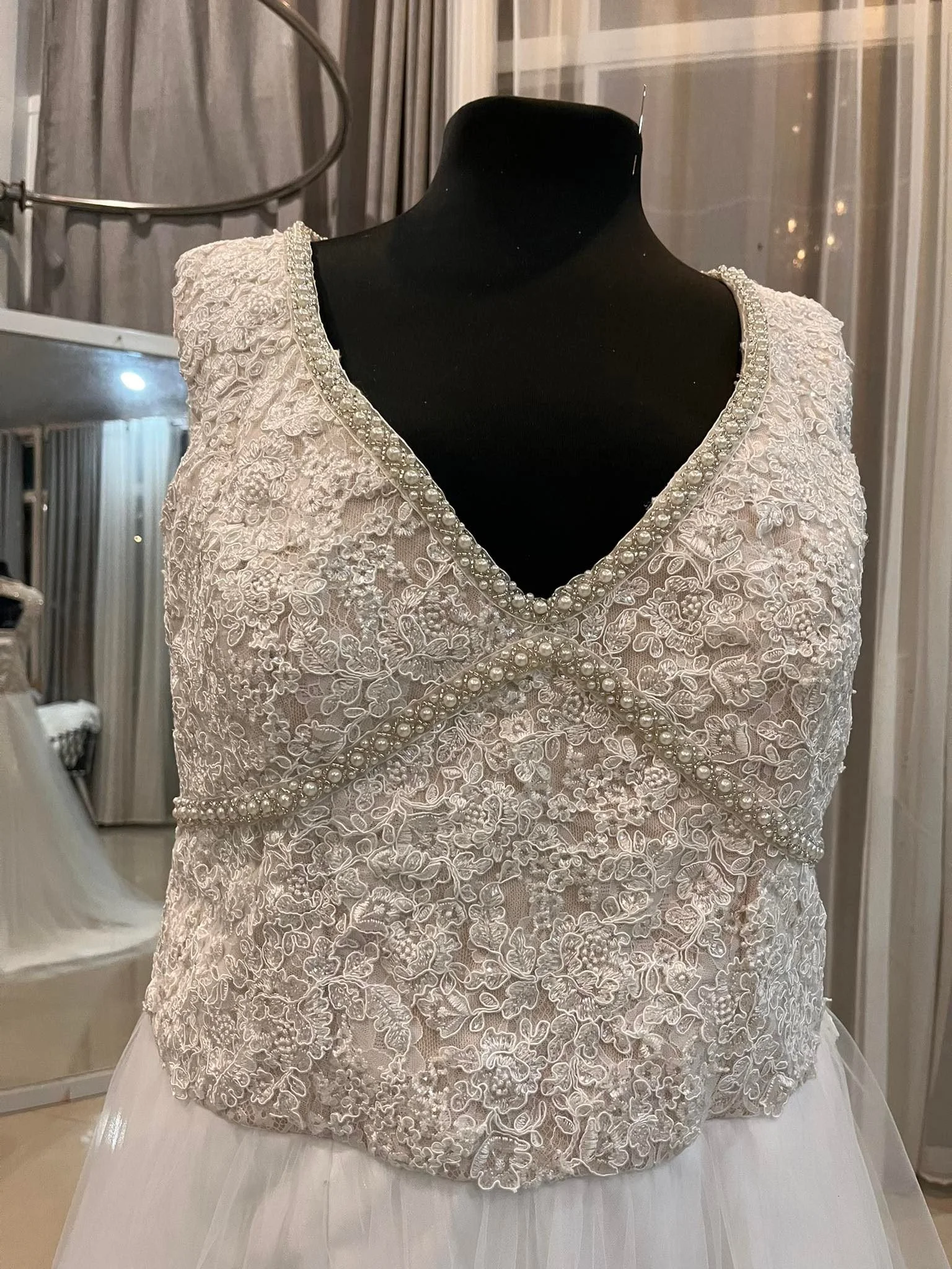 Boho Lace Beaded With Dress With Split, Matching Veil and Pockets (13).jpg