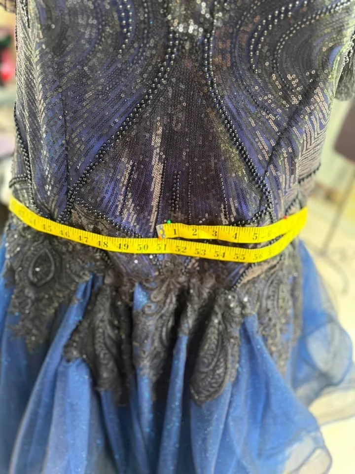Custom Black & Royal Blue Gothic Wedding Dress Australia (3).jpg