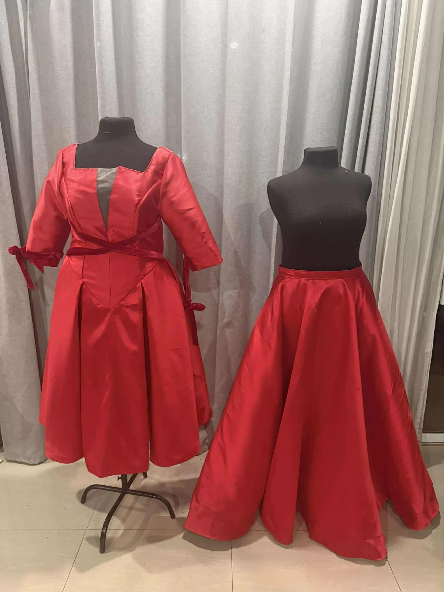 Custom Red Wedding Dress With Removable Skirt (19).jpg