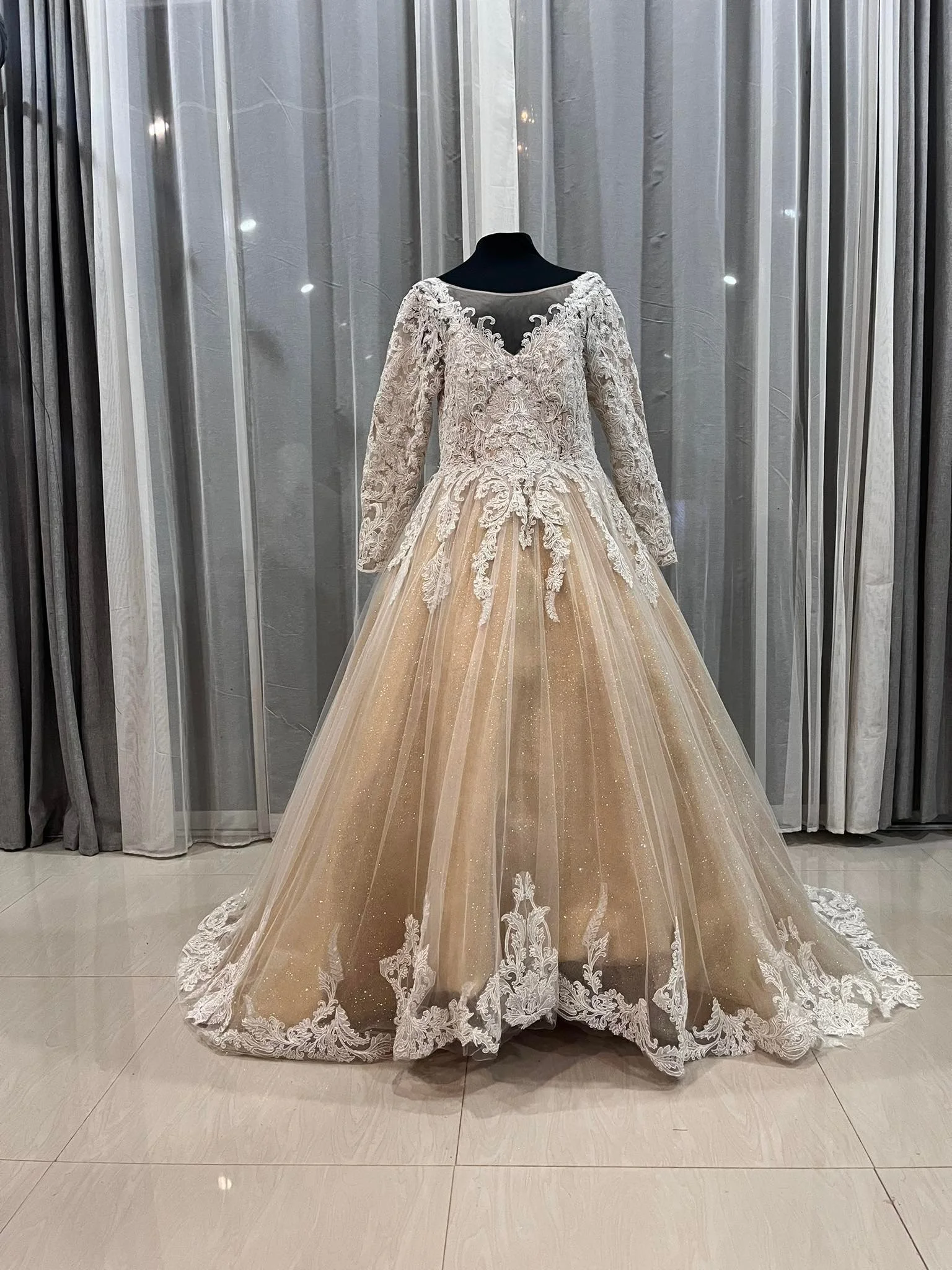 custom-maternity-wedding-dress-australia-gold-lace-ballgown-long-sleeve-cathedral-veil .jpg (7).jpg