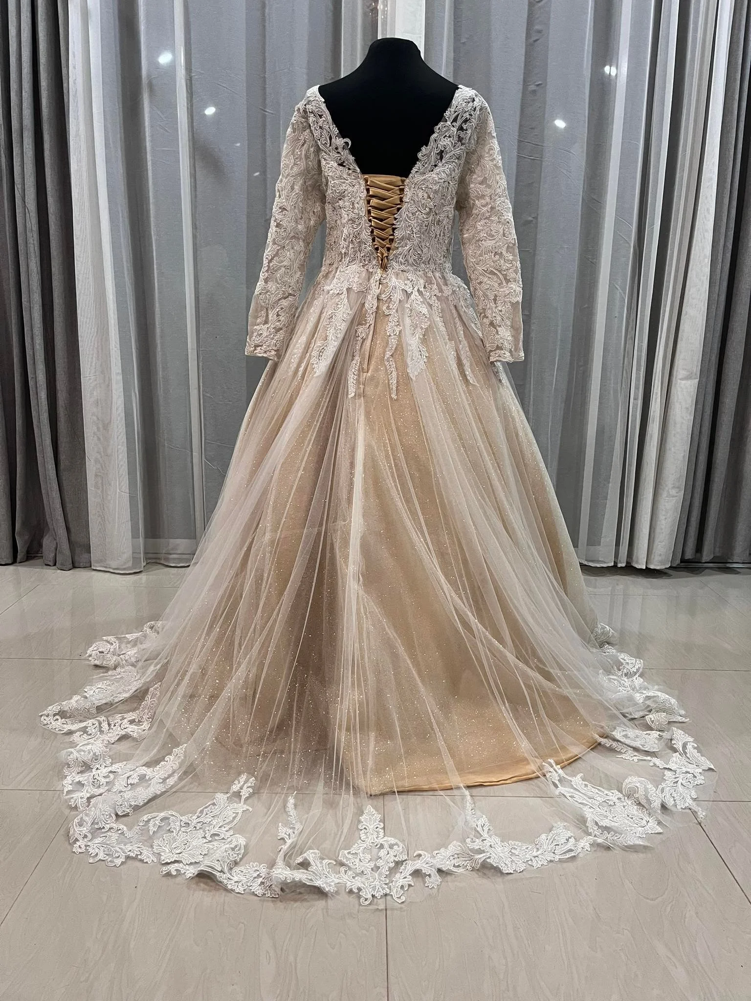 custom-maternity-wedding-dress-australia-gold-lace-ballgown-long-sleeve-cathedral-veil .jpg (14).jpg