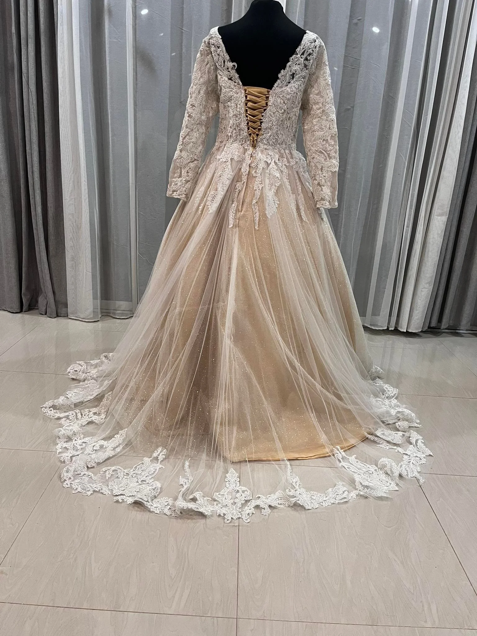 custom-maternity-wedding-dress-australia-gold-lace-ballgown-long-sleeve-cathedral-veil .jpg (10).jpg