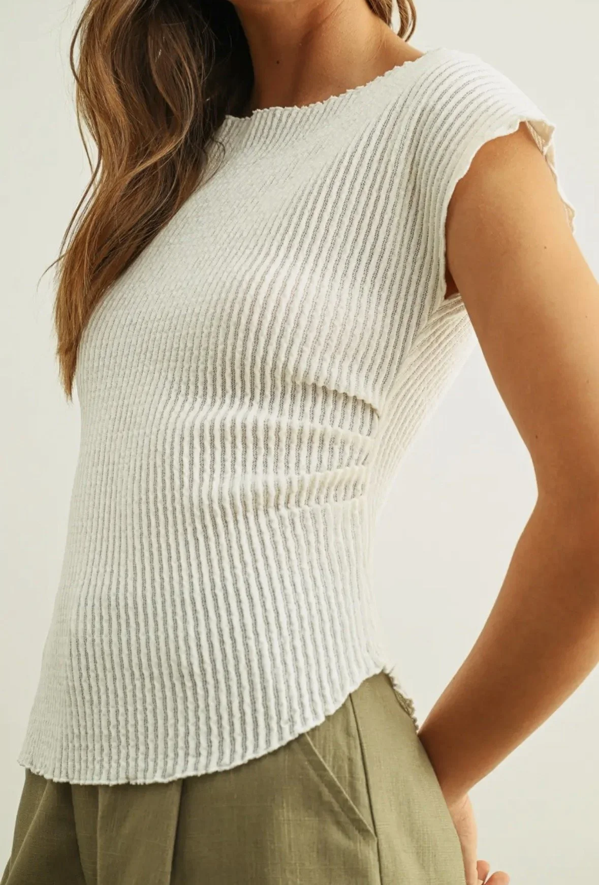 Crinkled  100% Cotton Tank