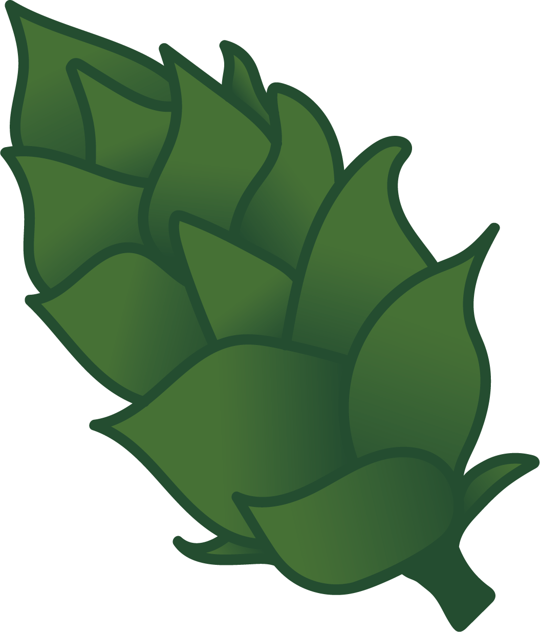 Green hop cone illustration.