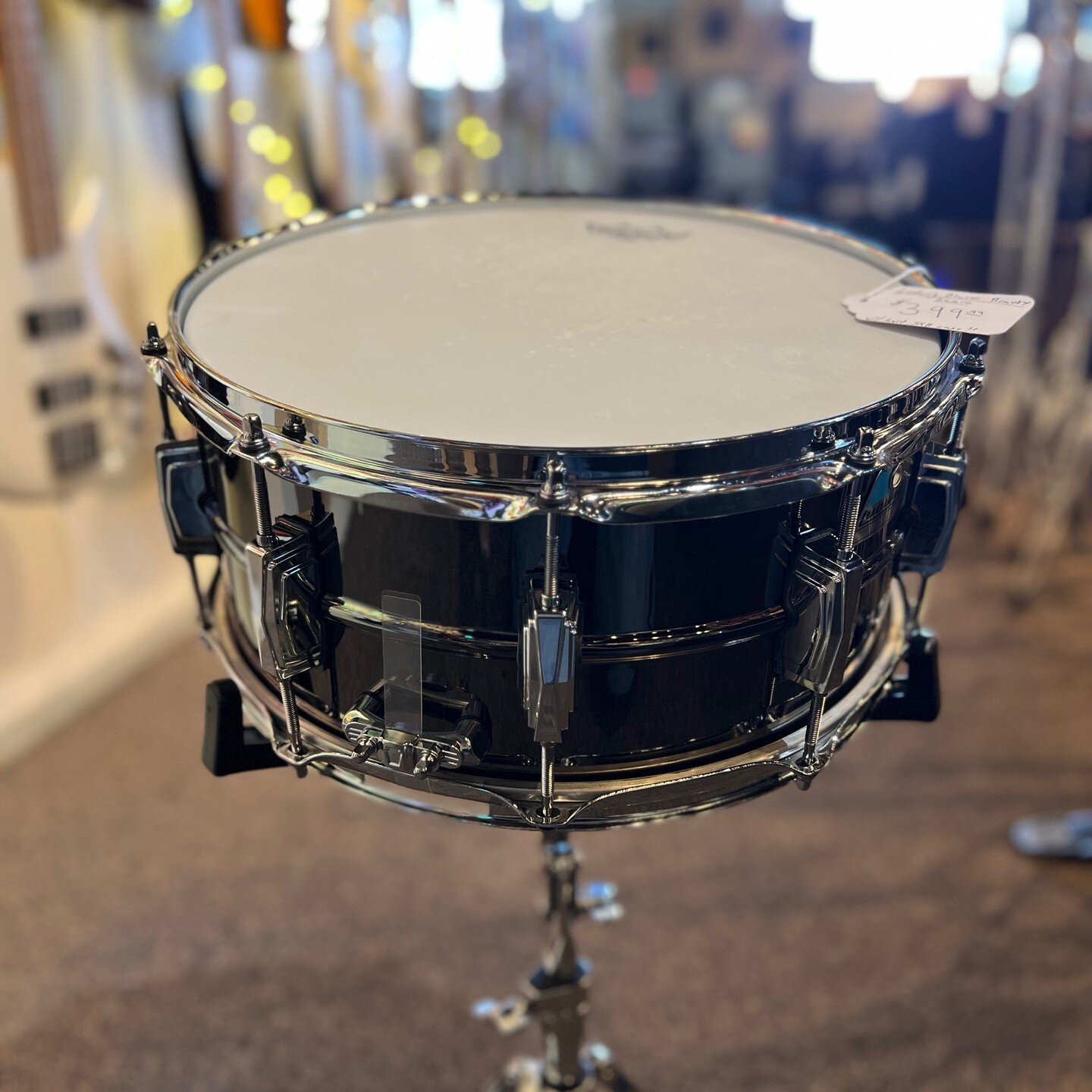 It's difficult to get a picture on these snares, but the guys that want it, know what it looks like. 
Ludwig Black Beauty with SKB hard case. 14 X 6.5
A bargain at $400
One of the most popular and desired snare drums in the world. Junp on this fast.