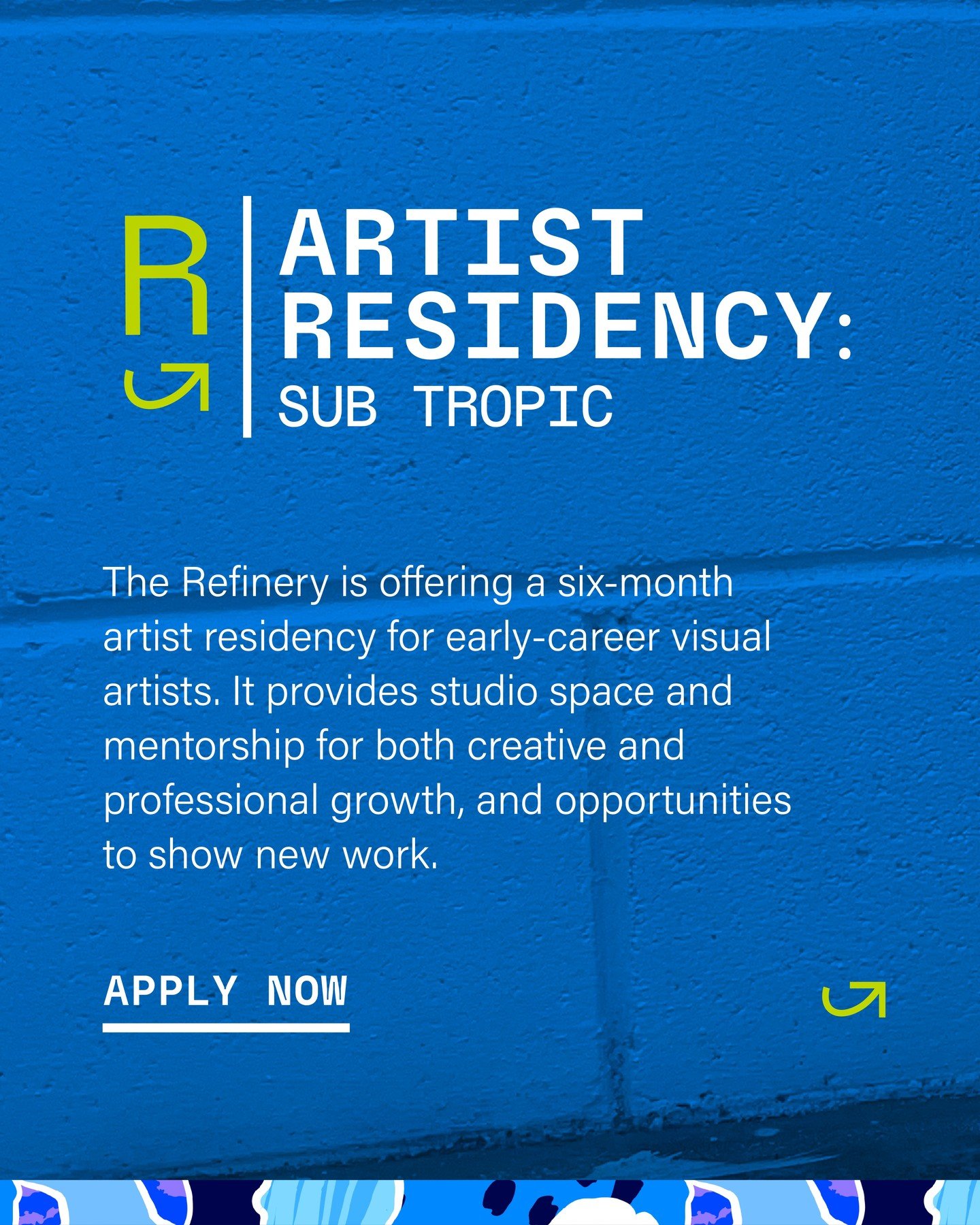 R|Artist Residency: Sub Tropic is now open for application 

Are you a visual artist wanting to experiment within your practice? This exciting six-month residency offers early-career visual artists a large studio space, mentoring and the opportunity 