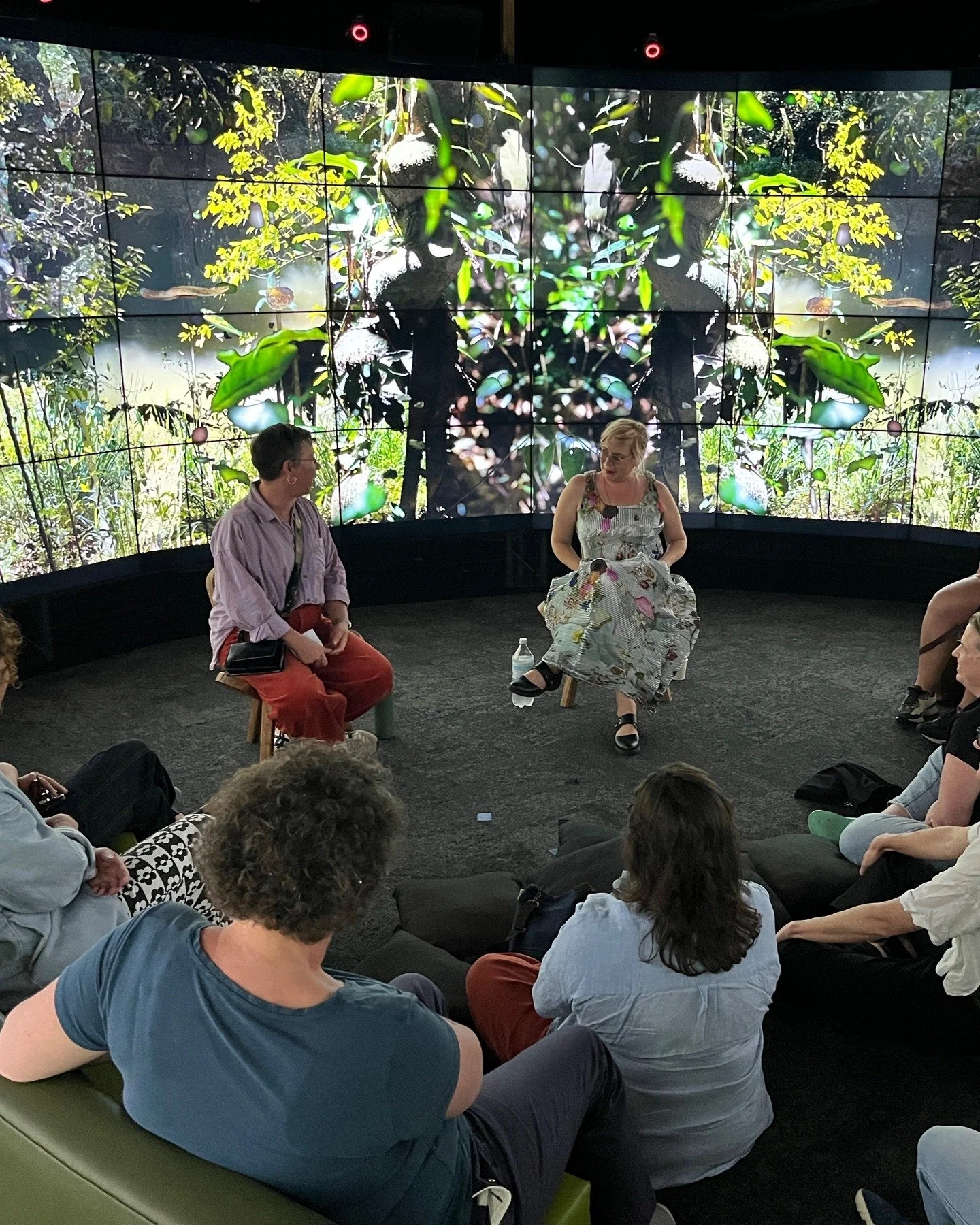 What a great privilege it was to see new work-in-progress by Noosa Natural Ecologies artist-in-residence, Marian Tubbs in the CAVE2 at UniSC.

This new WIP is a surreal storybook, inviting us to return to the childlike state of wonder that precedes c