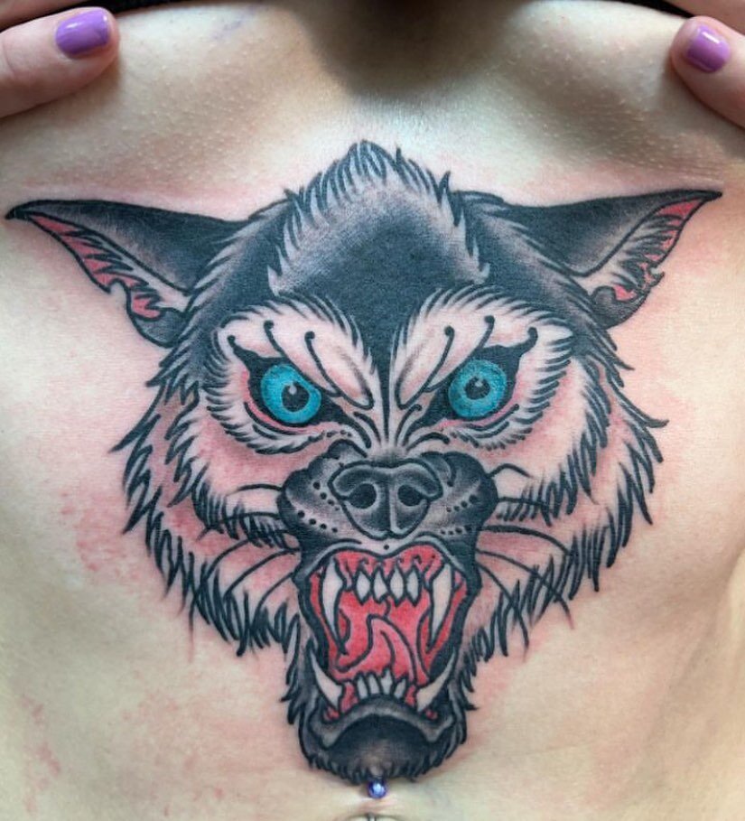 Tattoo by @davefoxtattoos 
.
.
.
.
.
#wolftattoo #studioonetattoo #customtattoo #norwood #since1992 #animaltattoo #delcotattooshops