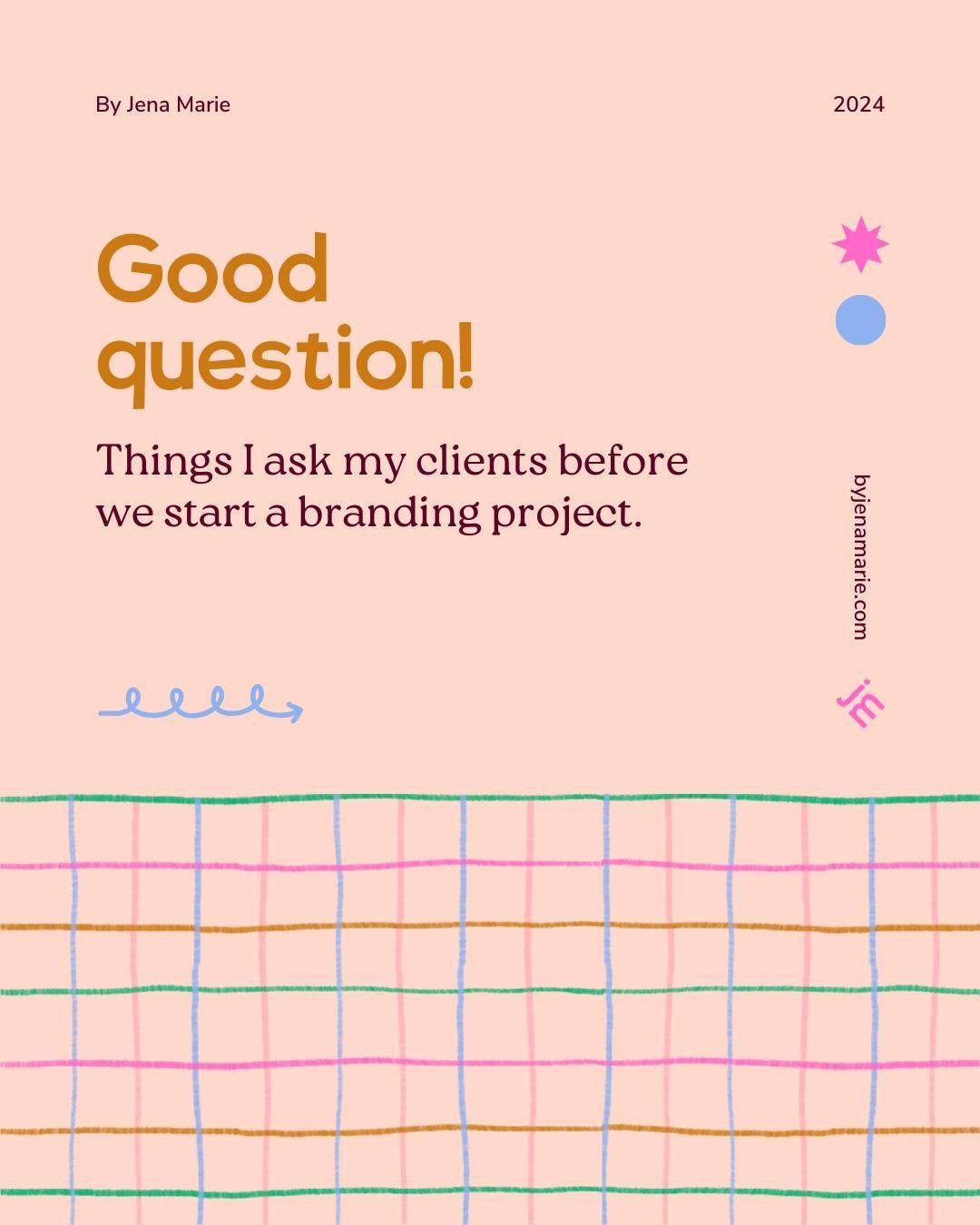 Good question! Things I ask my clients before we start a branding project.⁠
⁠
The question: What do you love most about what you do? Tell me what makes you excited.⁠
⁠
The reason: My goal is to create a visual brand that broadcasts your passion and b