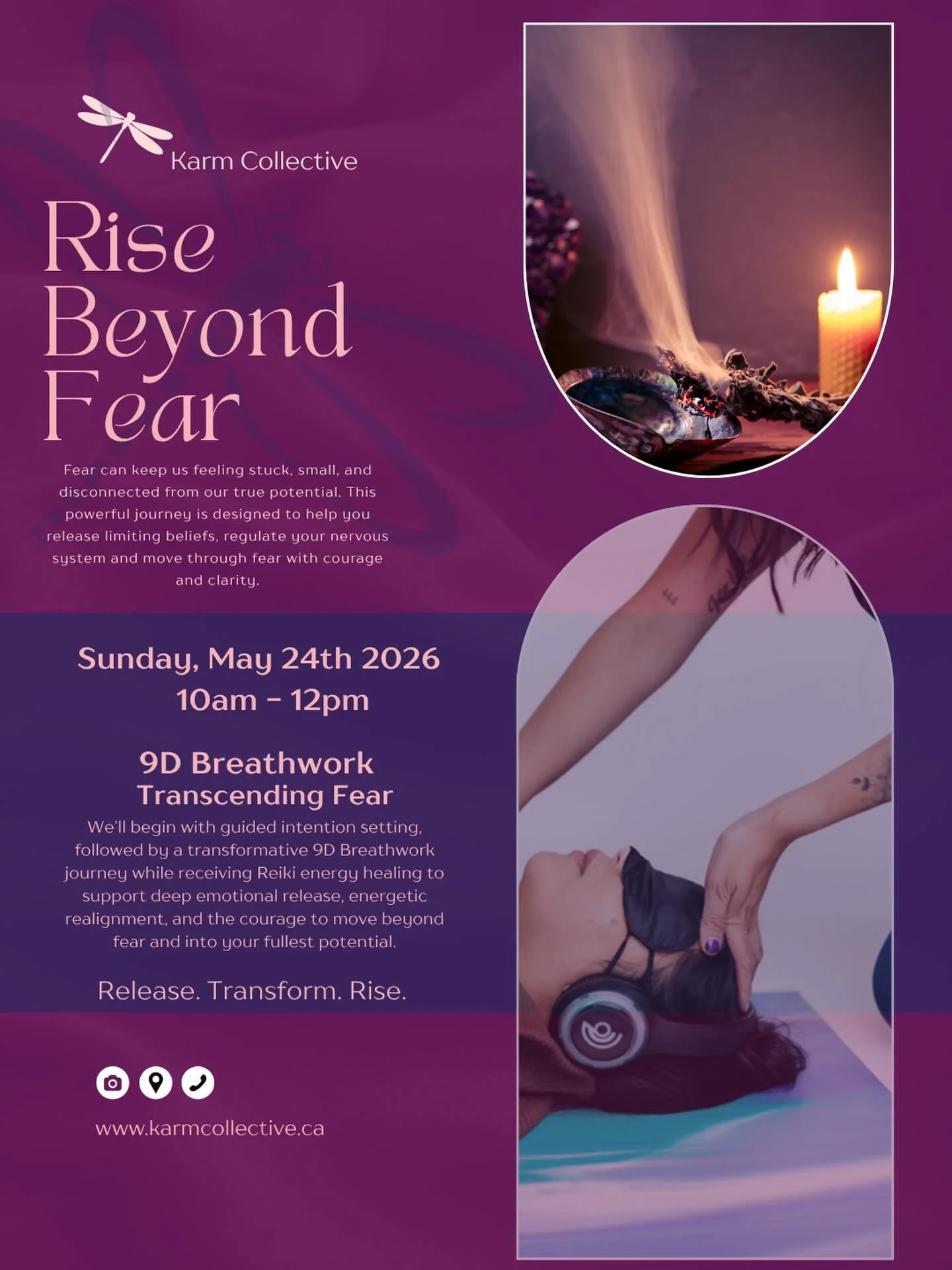 Fear often disguises itself as doubt, procrastination and the belief that we are not enough.💕

This powerful 9D Breathwork journey is designed to help you release fear stored in the body, regulate your nervous system and reconnect to your inner cour