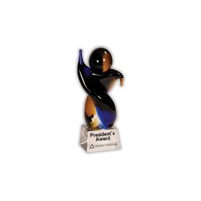 Glass Twisted Body Sculpture Custom Engraved Award