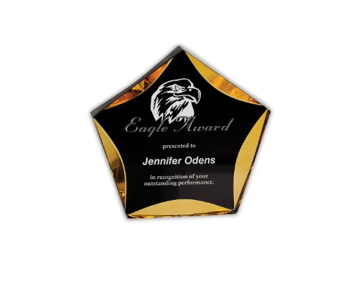 Luminary Star Custom Engraved Acrylic Award: Multiple Colors