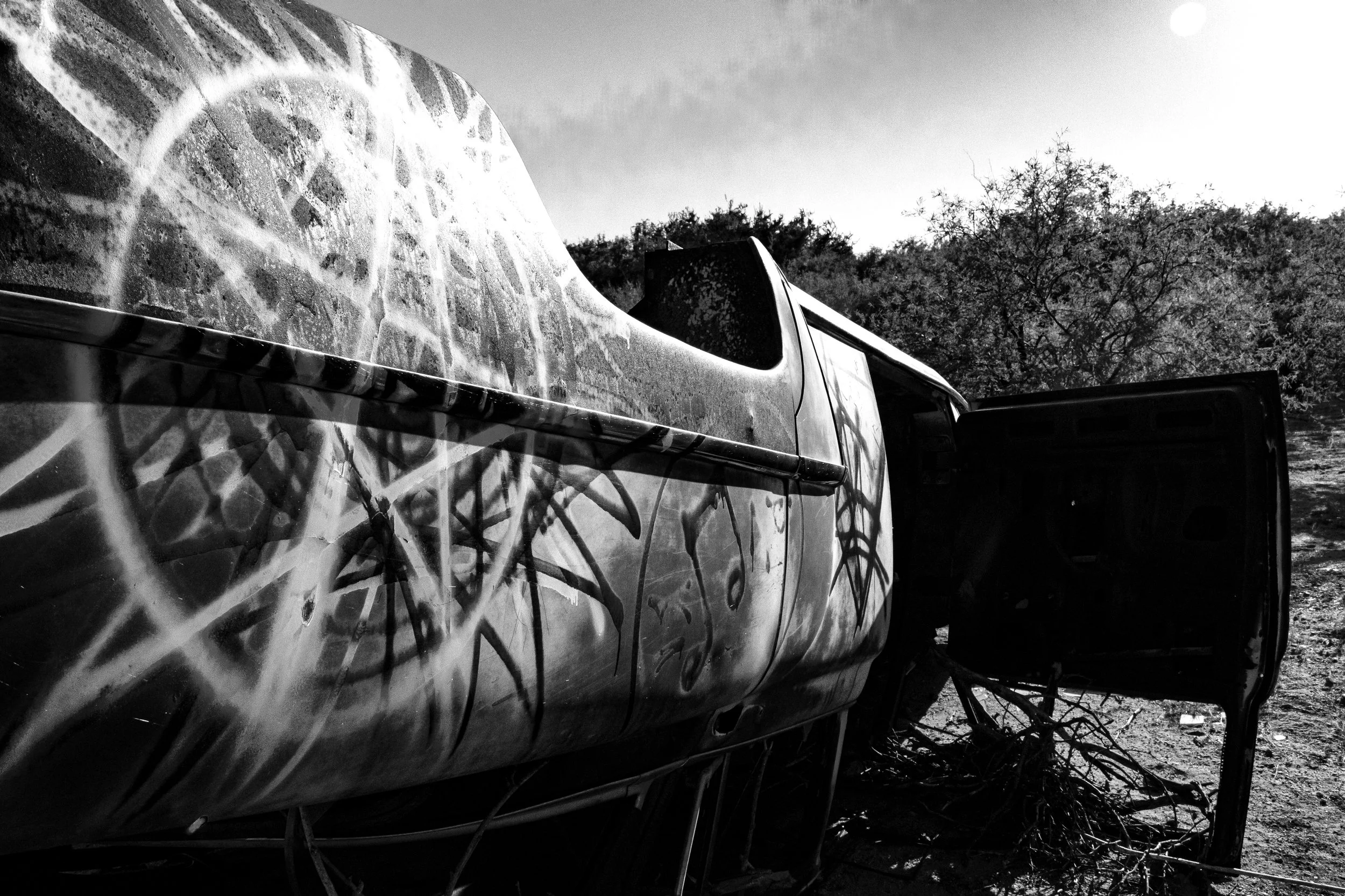 Grifiti on side car BW.jpg