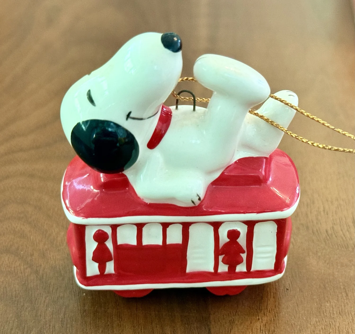 ヴィンテージ SNOOPY オーナメント 1980 Cable Car Series Christmas Ornament - Snoopy — Selling Peanuts