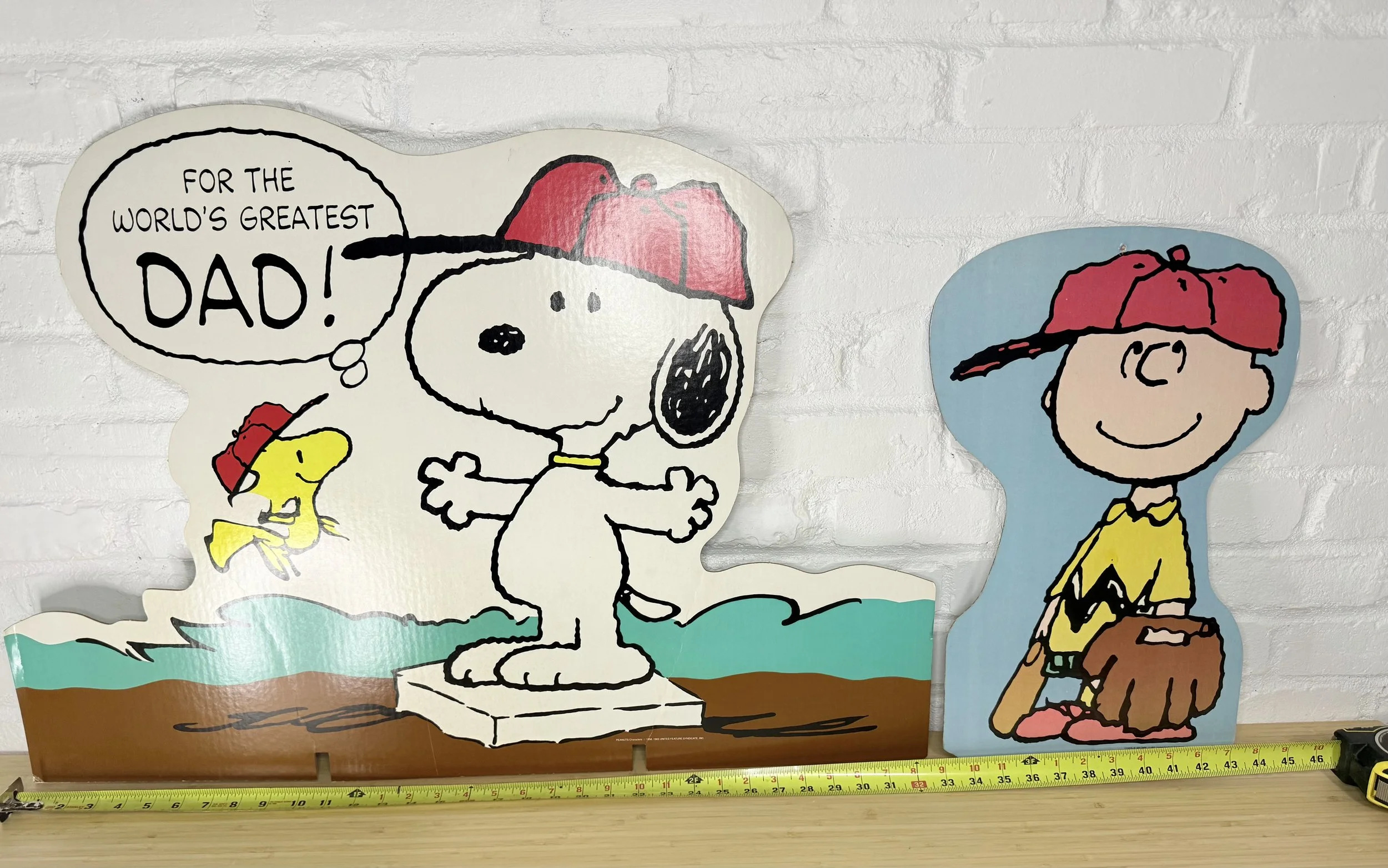 Assorted Vintage Peanuts Father's Day Cardboard Snoopy Display