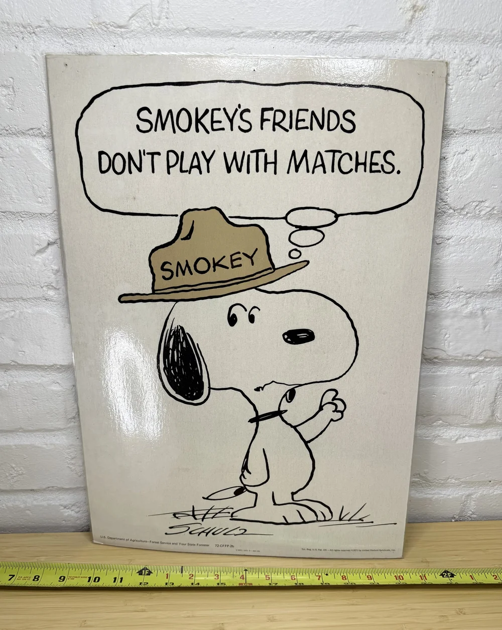 Smokey's Friends Don't Play With Matches. Vintage Snoopy Peanuts