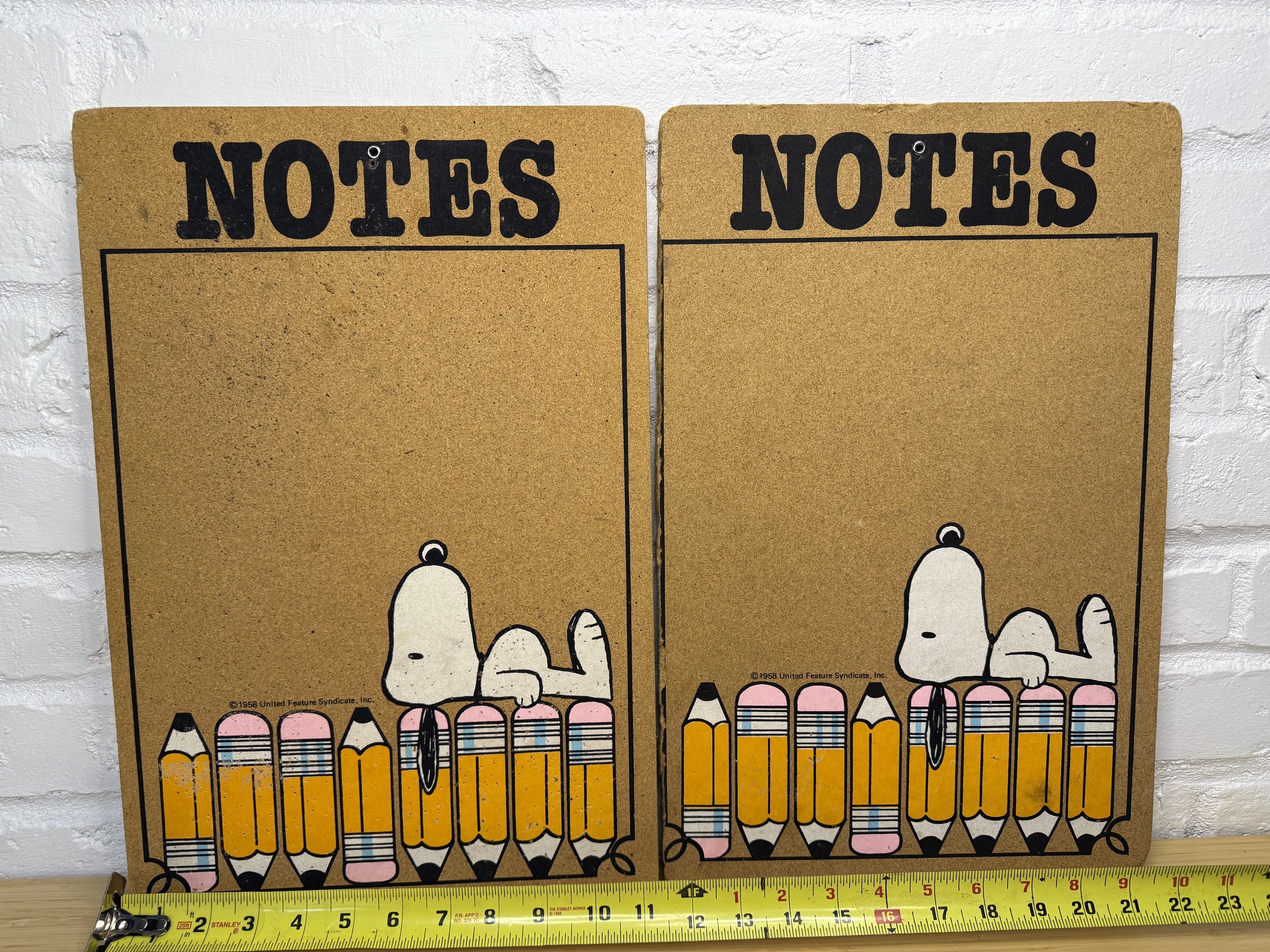 Snoopy NOTES Cork Board Vintage