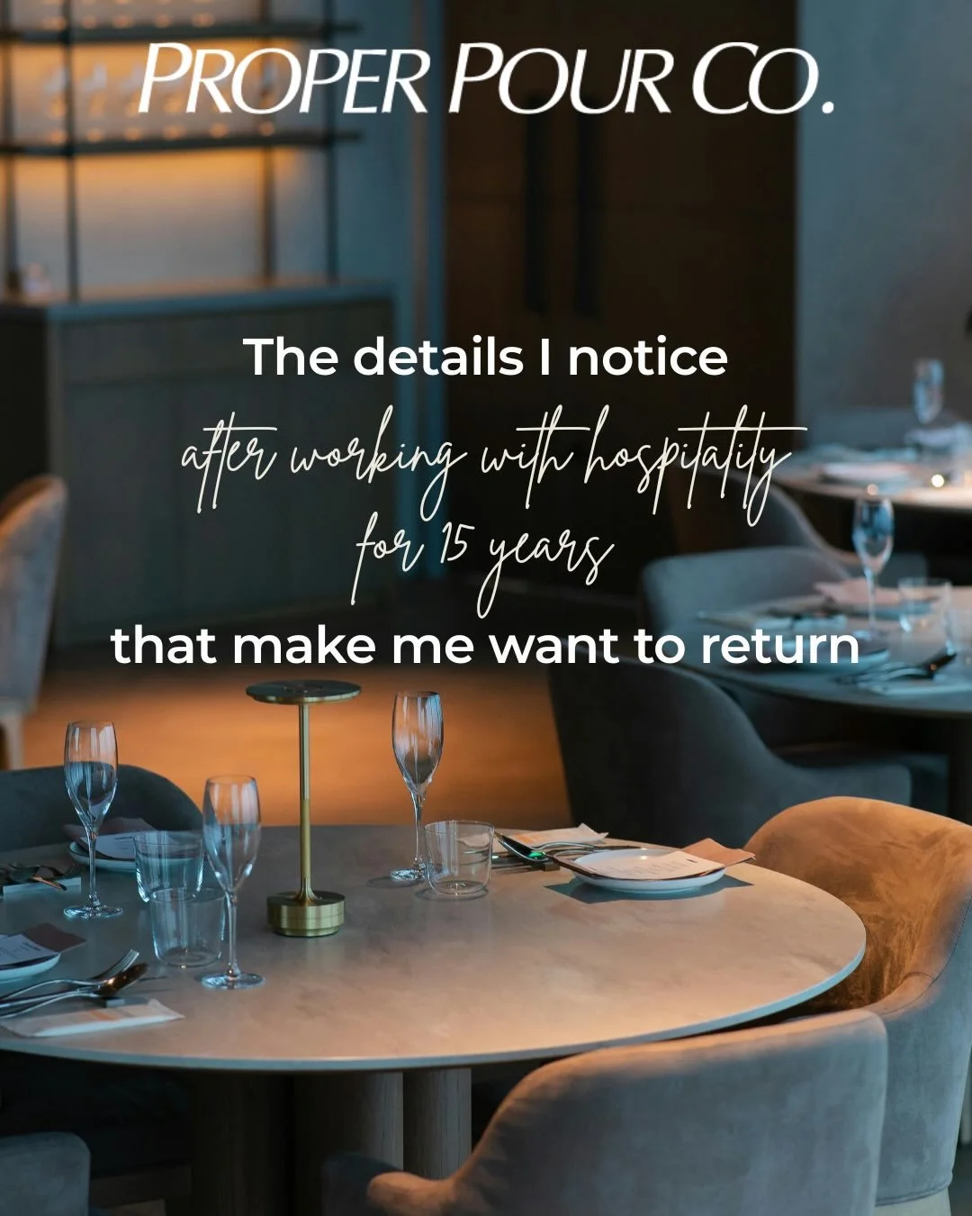 After 15 years working with hospitality, I&rsquo;ve had my share of experiences. Now I can&rsquo;t help but notice the details.

The seating that makes you feel welcome. 
The service that feel effortless.
 The bathroom visit that lets you reset befor