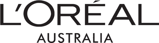 L'Oréal Australia logo in black and white.